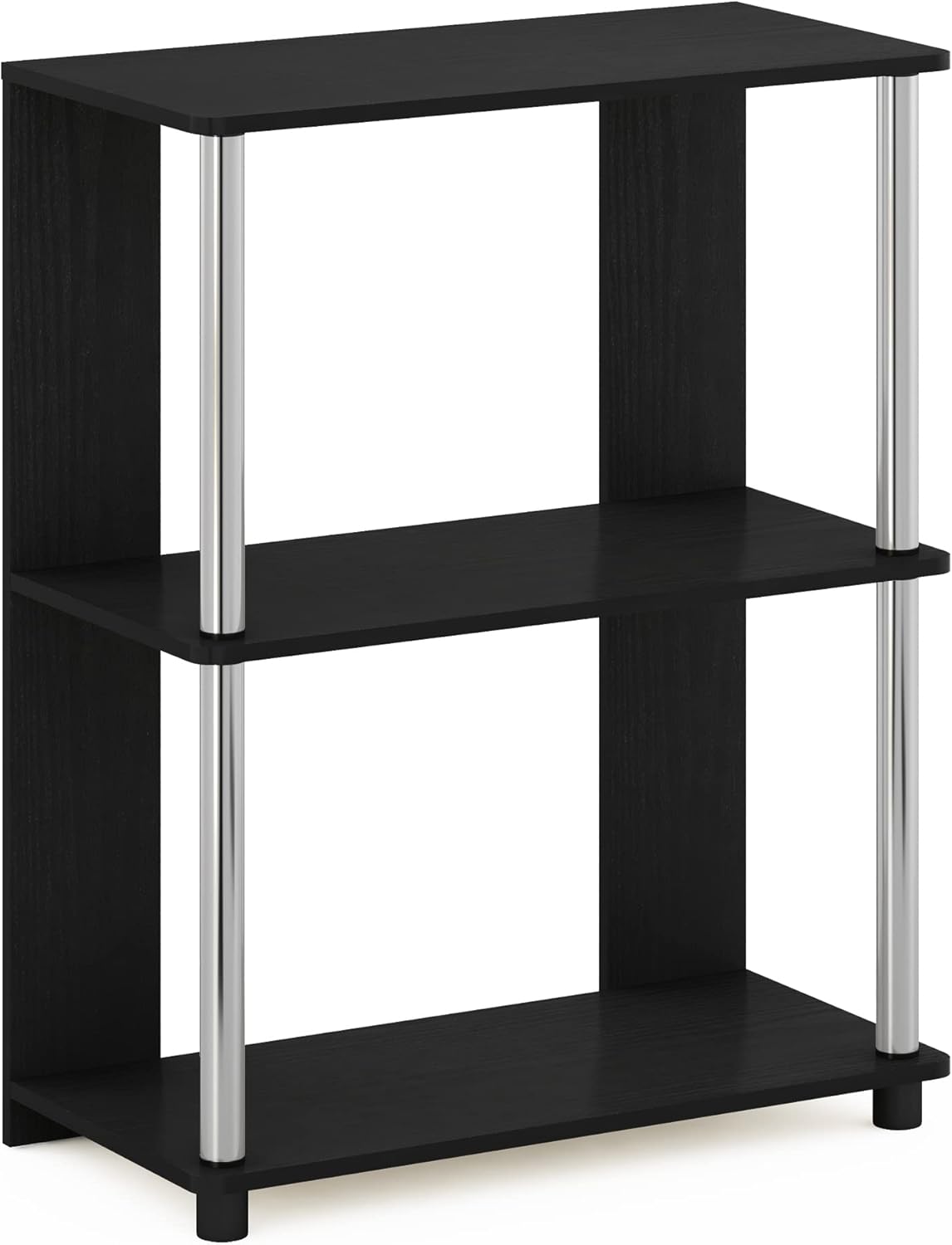 3-Tier Bookcase with Stainless Steel Tubes O88203