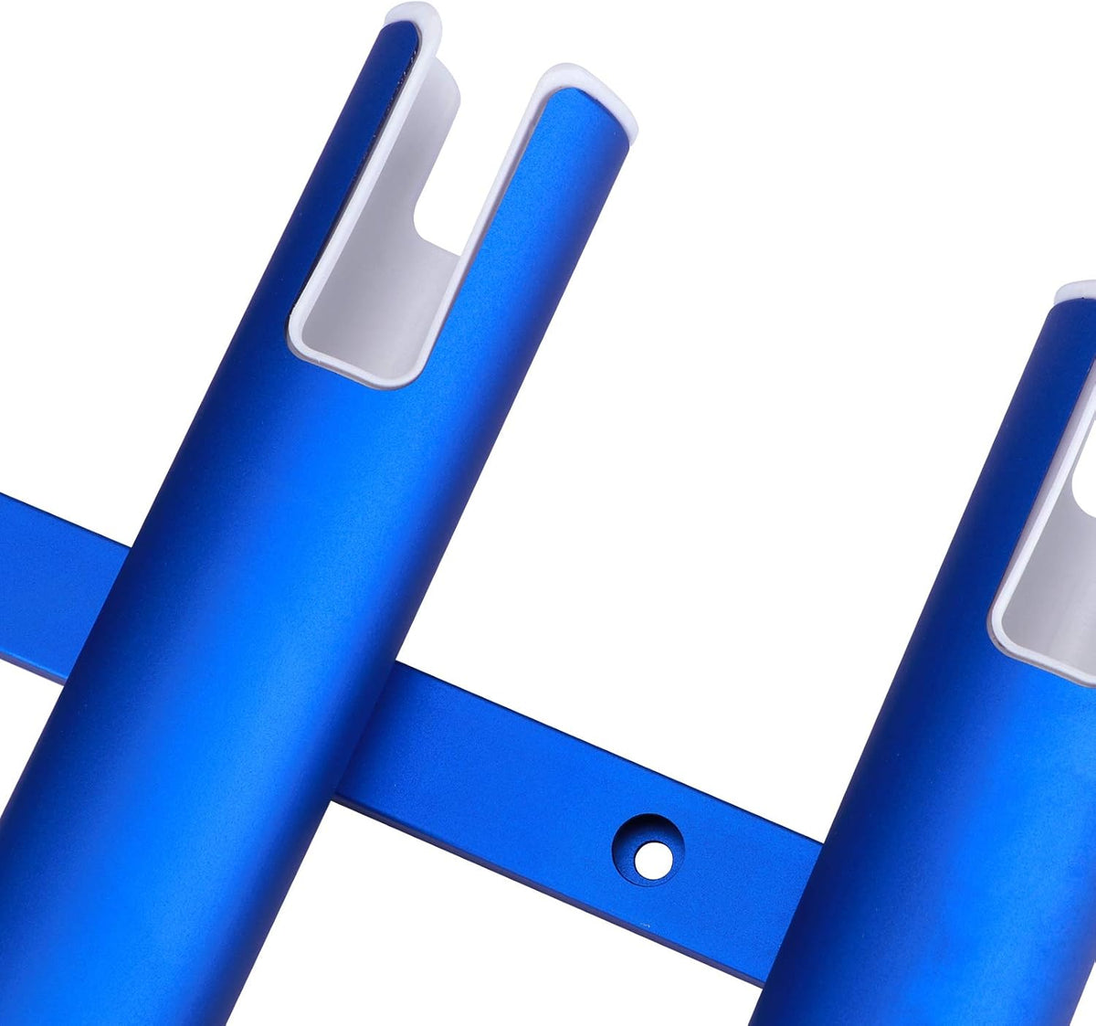 Blue Aluminium Fishing Rod Holder 4 Linked Tubes Wall-Mounted Rod Rack X767