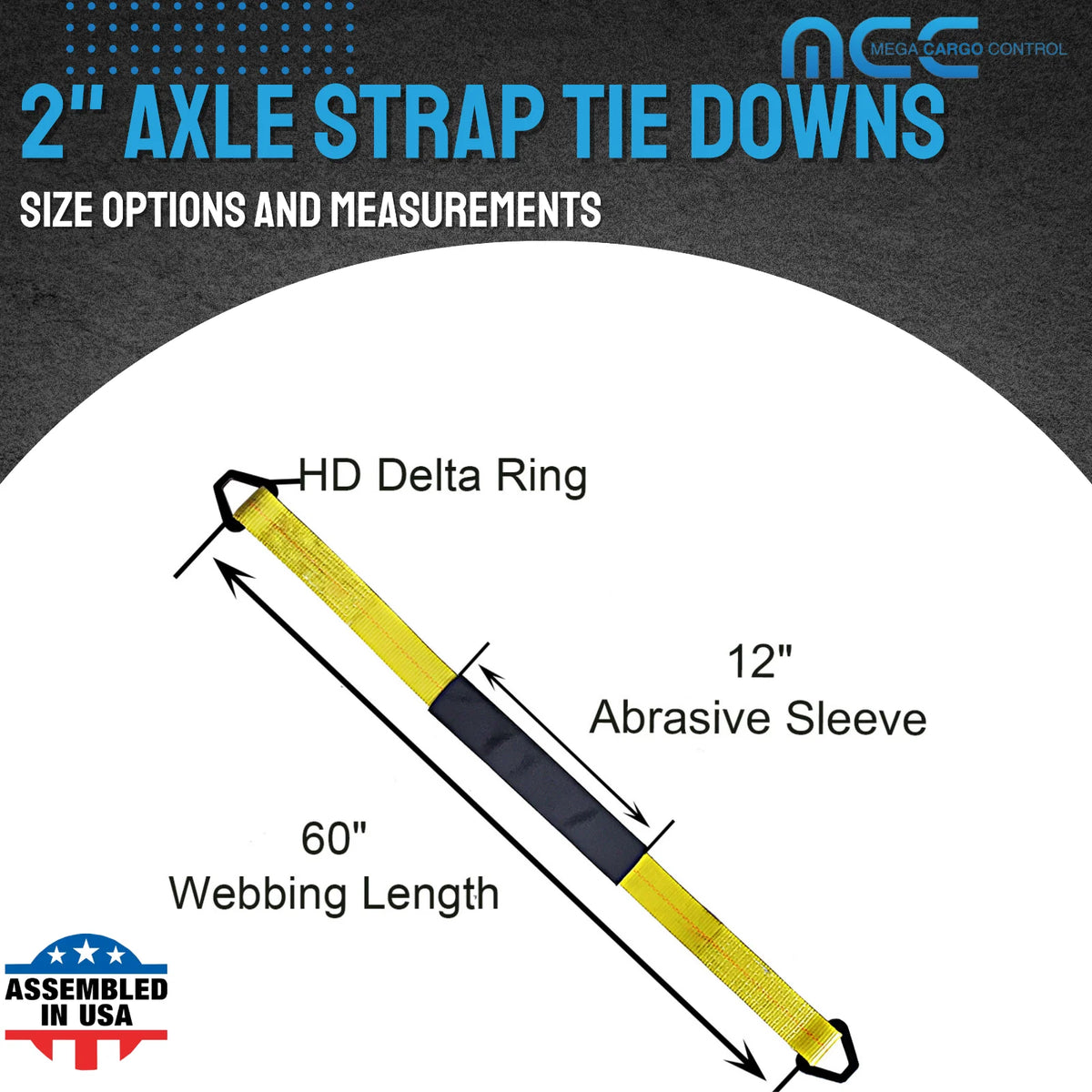 2” x 60” Yellow Axle Tie-Down Straps (2-Pack) B57652
