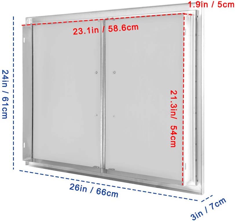 42 W X 21 H Stainless Steel Double Access Door H2249