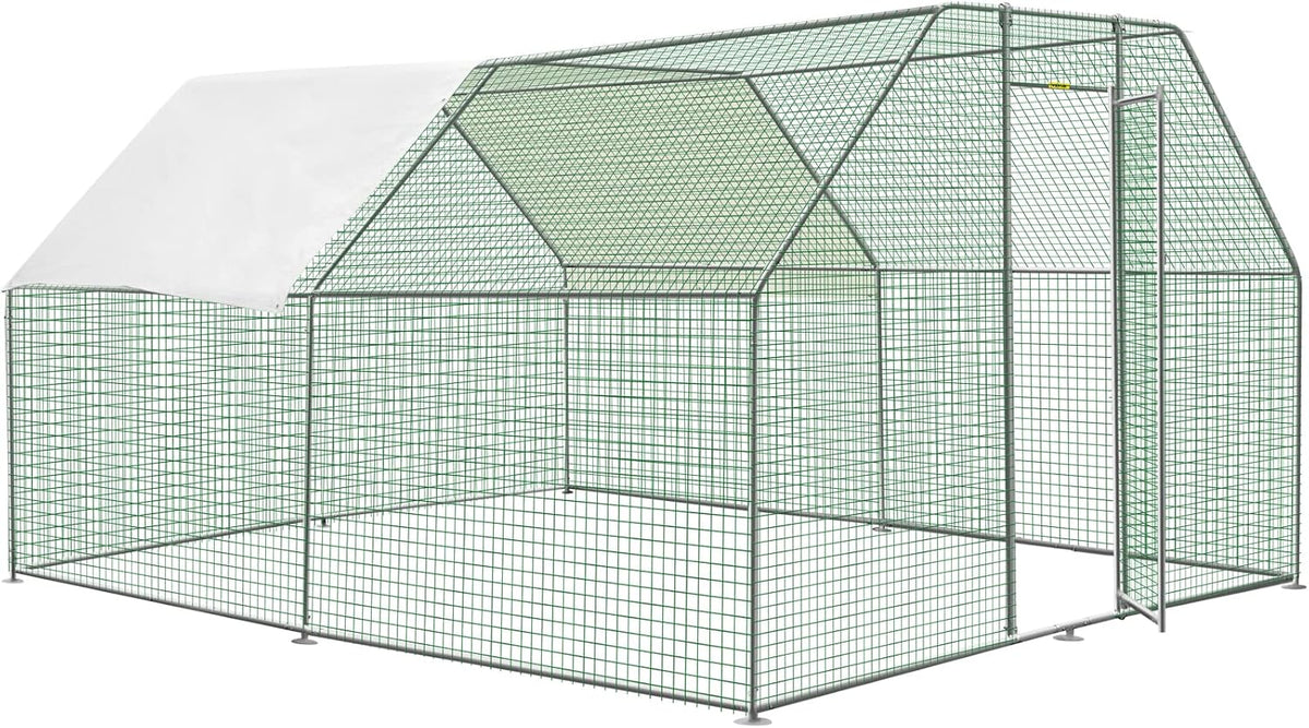 Large Metal Chicken Coop with Run, 12.8x9.8x6.5ft S34210