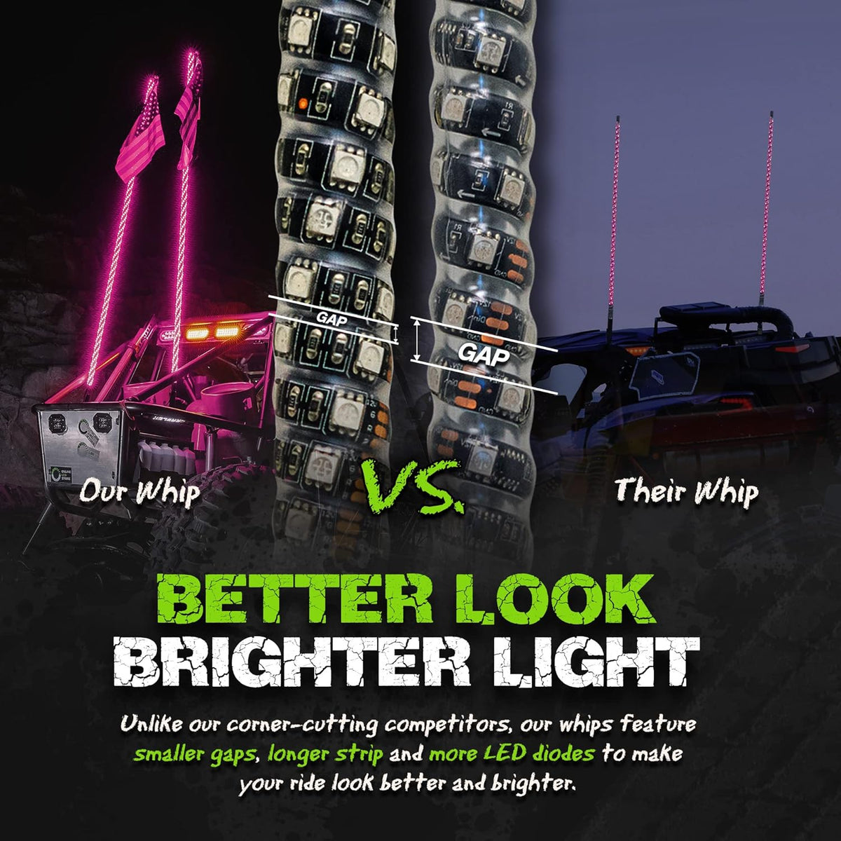 3ft Spiral LED Whip Light Antenna for UTV ATV R99703