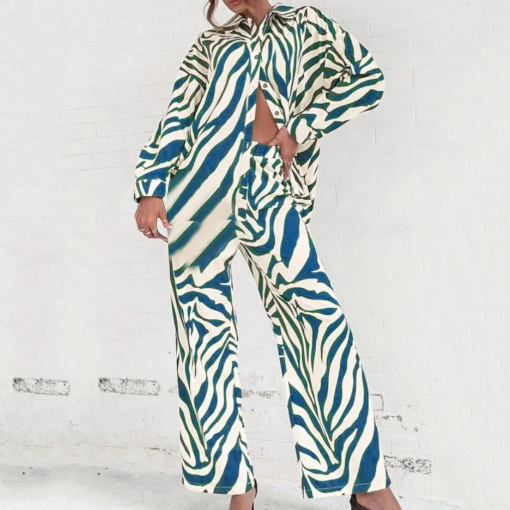 Womens Tracksuit Sweatsuit Set Long Sleeved Print Trouser Suit B834912