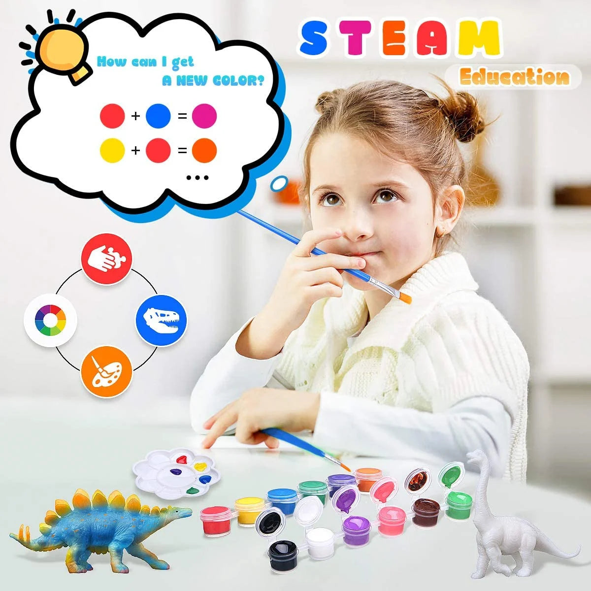 Kids Dinosaur Painting Kit with Play Mat O209232