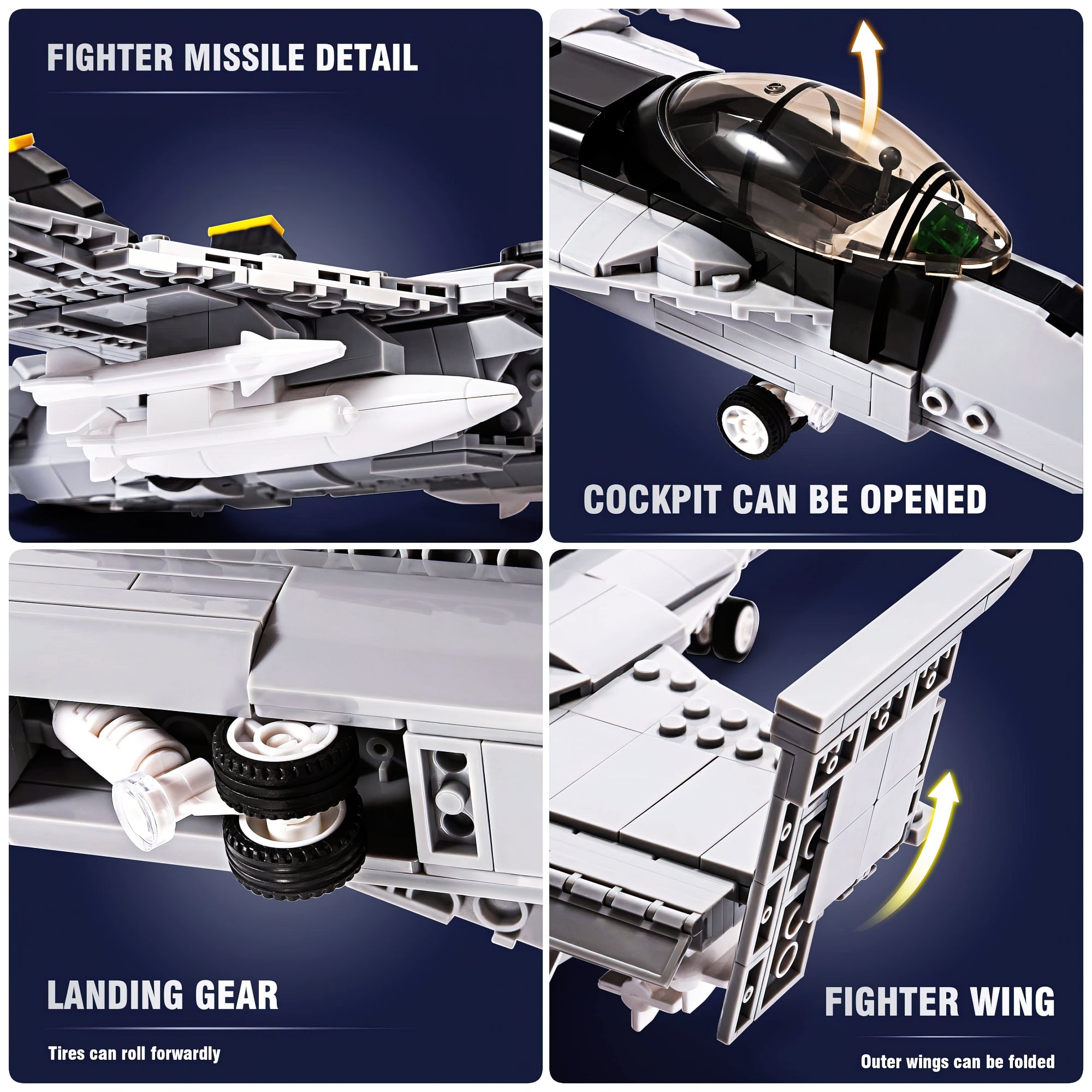 Gray F/A-18E Super Hornet Building Block Set F1227