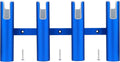 Blue Aluminium Fishing Rod Holder 4 Linked Tubes Wall-Mounted Rod Rack X767