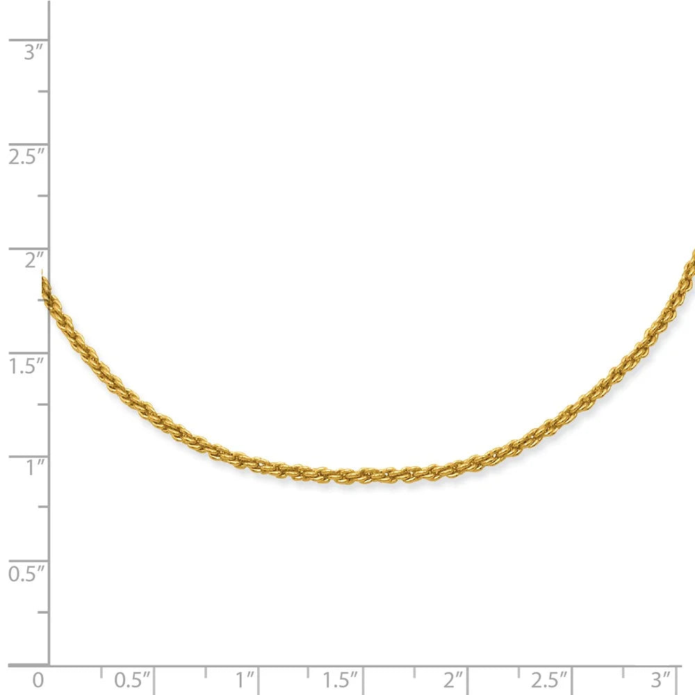 20in Gold-plated 2mm French Rope Chain with Lobster Clasp U2076