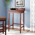 Brown Writing Desk with Hutch J173