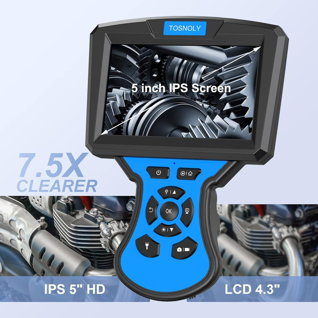 5 Inch Dual Lens Borescope Inspection Camera with 32GB Card IP67 Waterproof Z93675