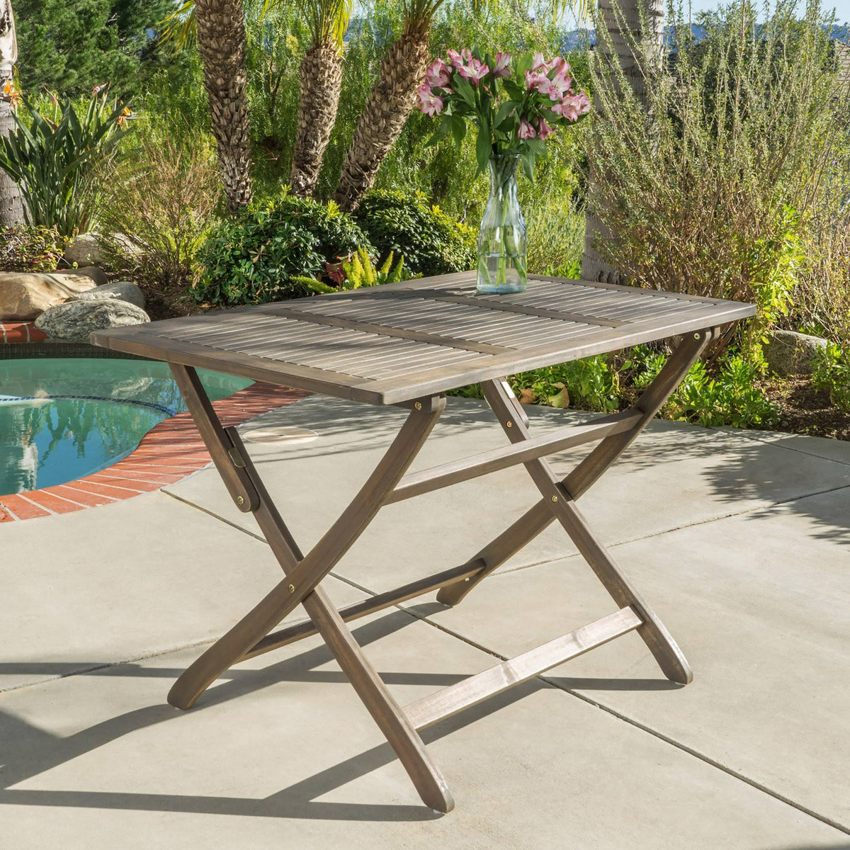 Outdoor Acacia Wood Foldable Dining Table J997594