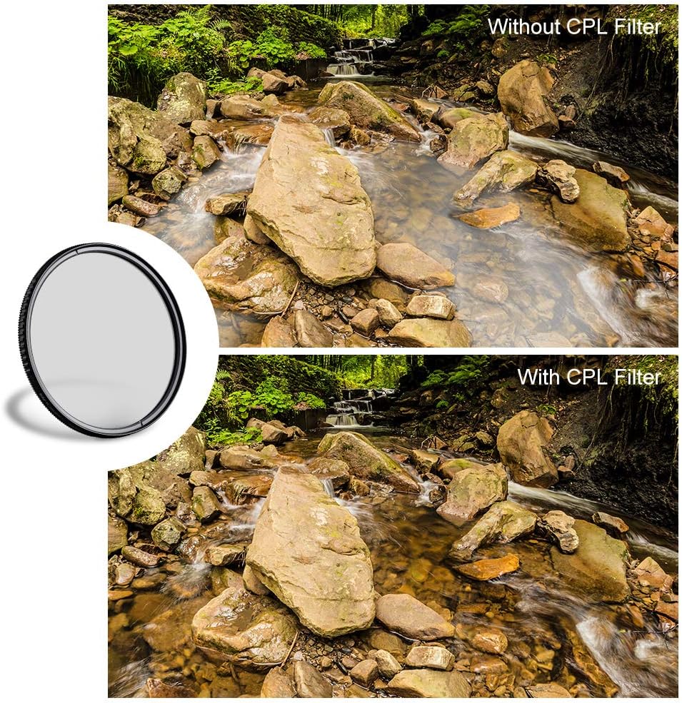 77mm Circular Polarizer Glass Filter Ultra-Slim, 18 Multi Layer Coatings, Pack of 2 C483