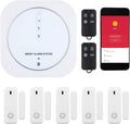 WiFi Door Alarm System, 8-Piece Kit with Hub Station, 5 Sensors, 2 Remotes Q303