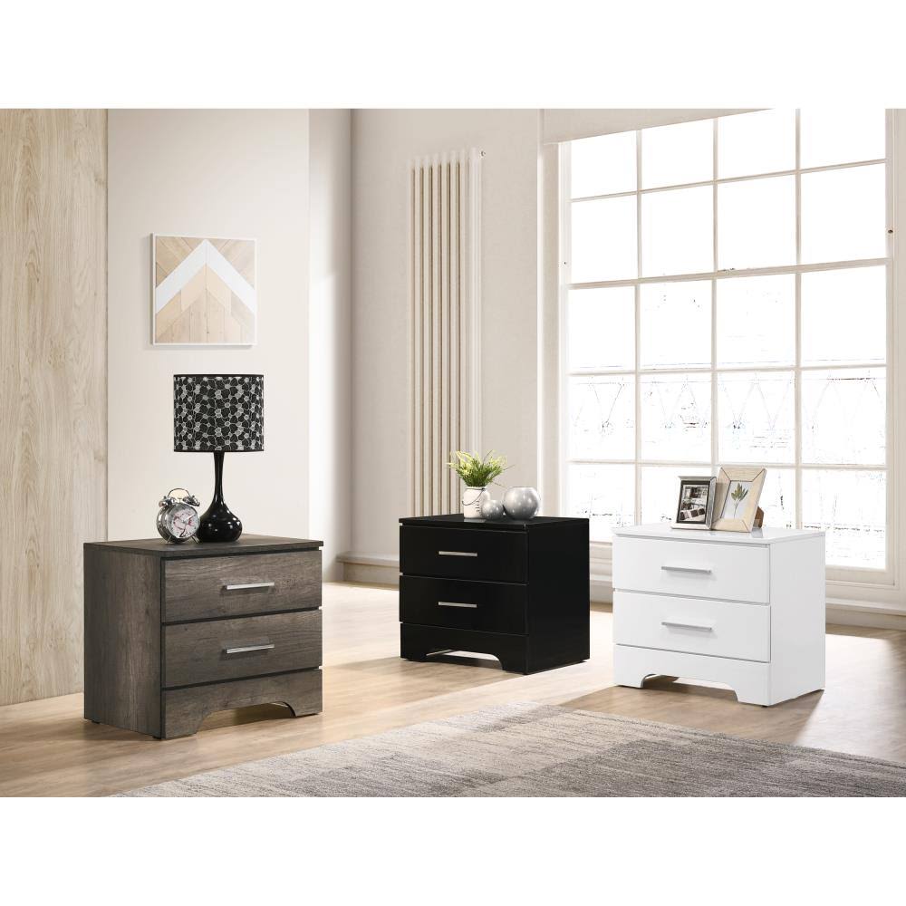 White 2-Drawer Nightstand Y897