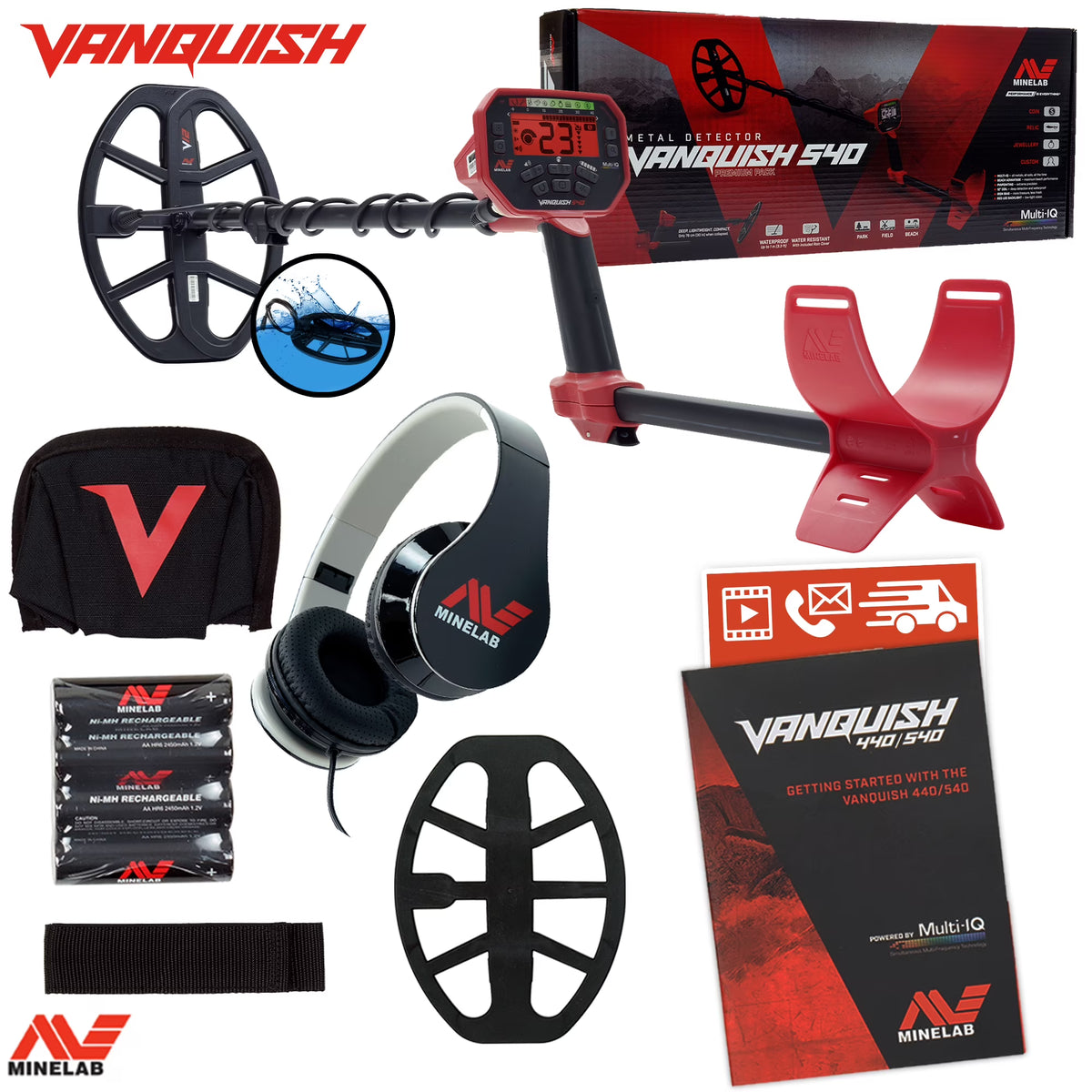 Waterproof Metal Detector with 12" x 9" Double-D Coil N962959
