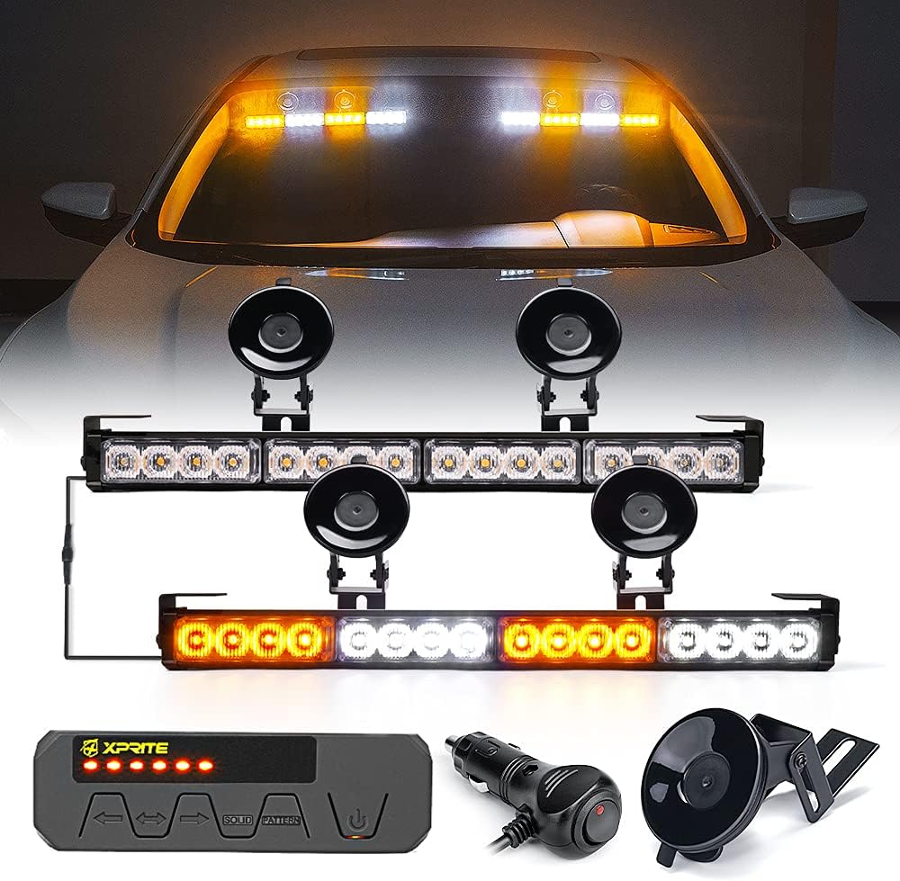 White & Green LED Emergency Light Bar Pack of 2 U4507
