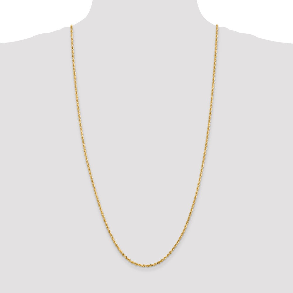 14kt Yellow Gold Diamond Cut Rope Chain 30 inch Lobster Clasp R409