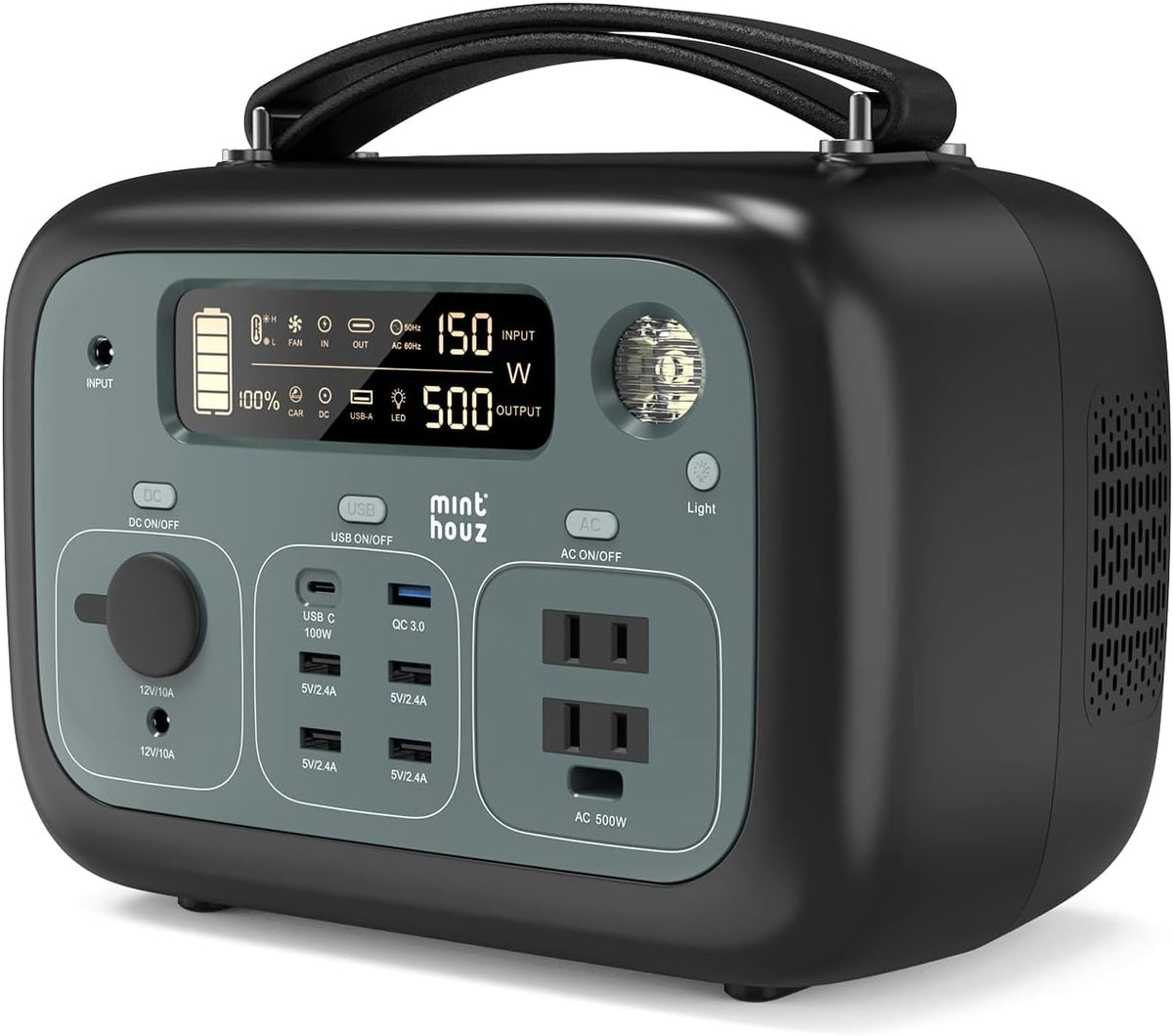 500W Portable Power Station 505Wh Solar Generator with AC Outlets K218406
