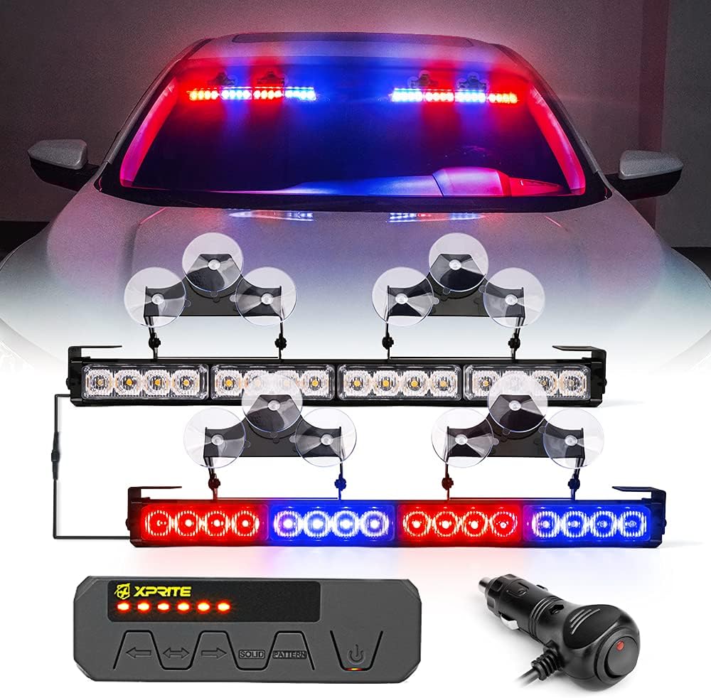 White & Green LED Emergency Light Bar Pack of 2 U4507