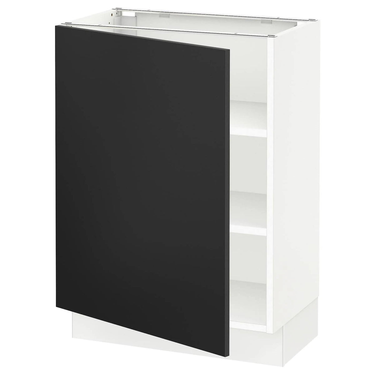 White Uddevalla Anthracite Base Cabinet with Shelves Y533