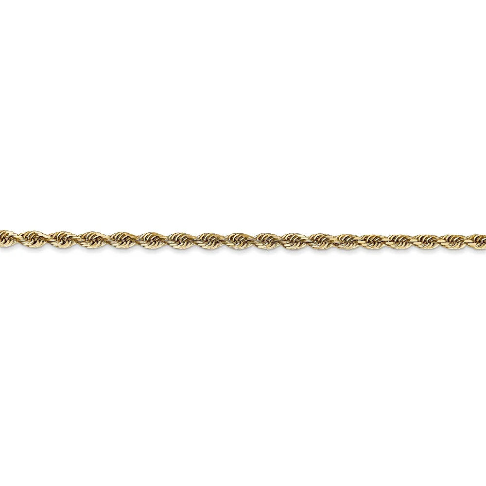14kt Yellow Gold Diamond Cut Rope Chain 30 inch Lobster Clasp R409