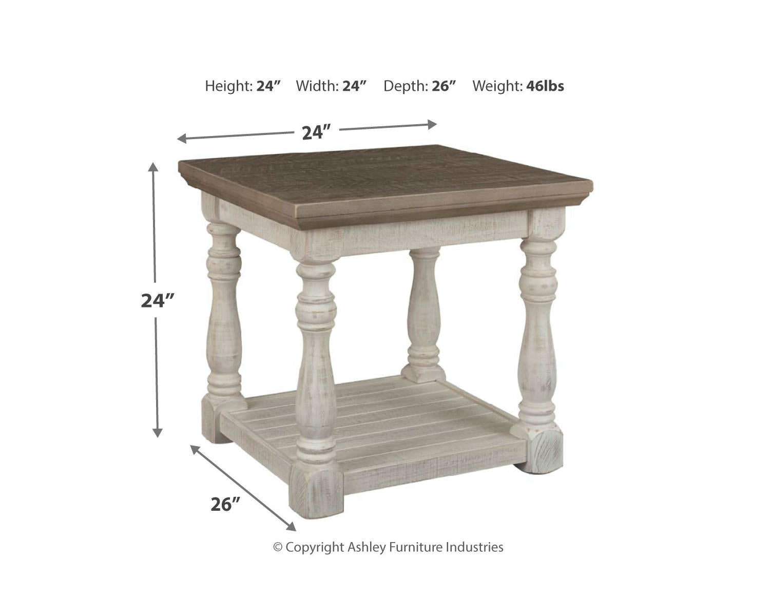 Gray/White End Table O2159