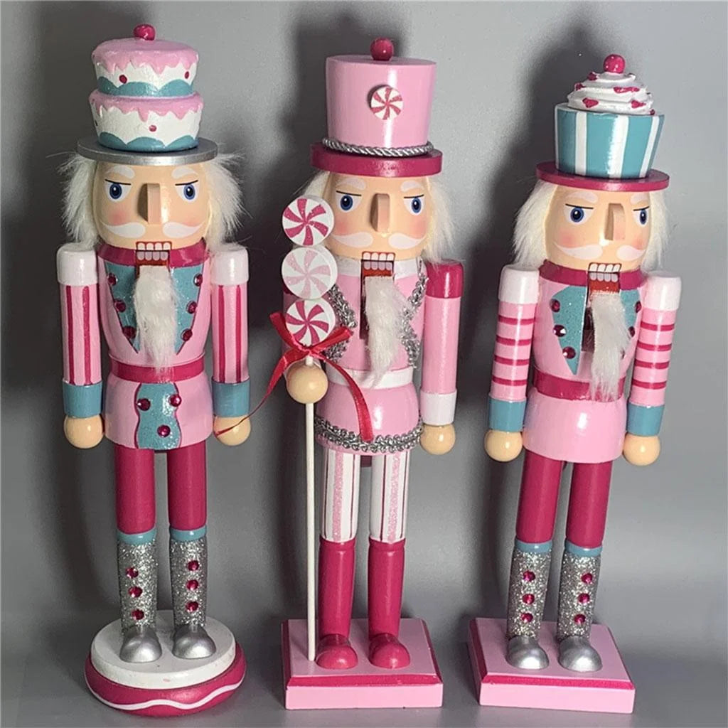 35cm Wood Standing Nutcracker Soldier Figures Model Doll U45404