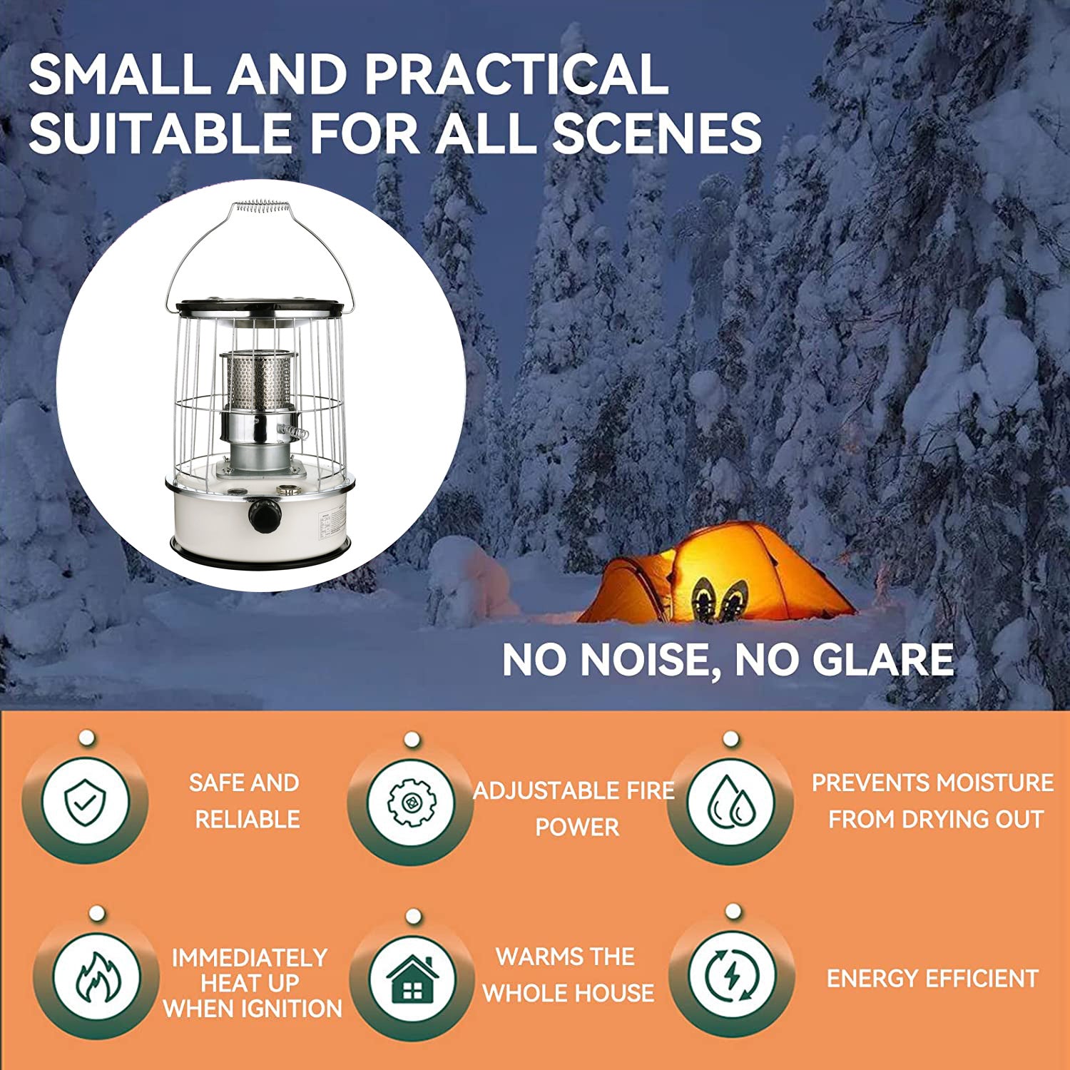 Portable Kerosene Heater with Adjustable Handle, 6L Q451676