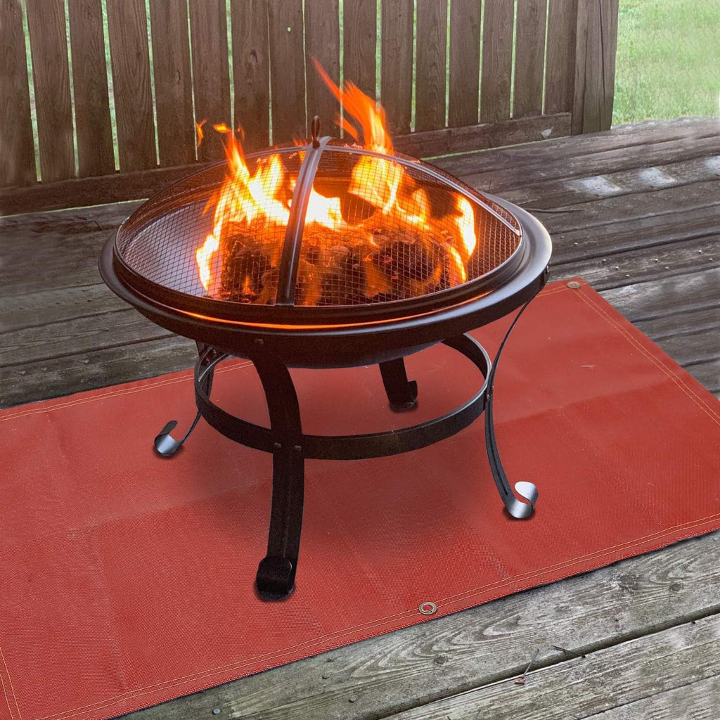 70"×58" Fireproof Silicone Fire Pit Mat D832858