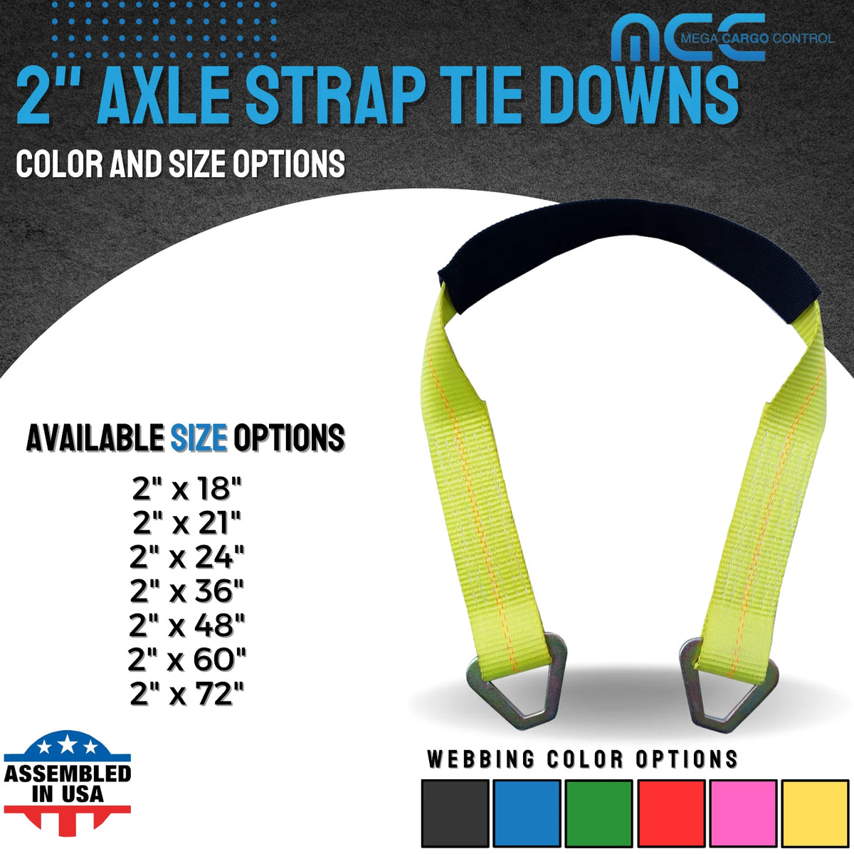 2” x 60” Yellow Axle Tie-Down Straps (2-Pack) B57652