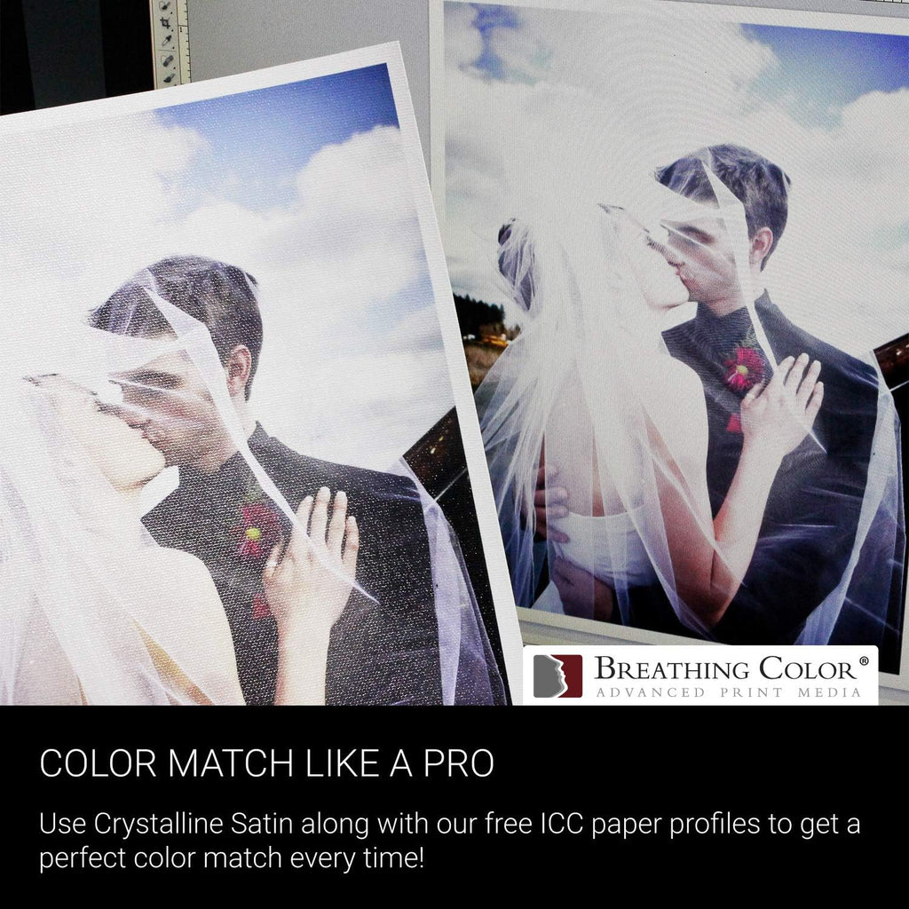 Crystalline Satin Bright White Poly-Cotton Inkjet Canvas 17in x 22in 25 Sheets F814