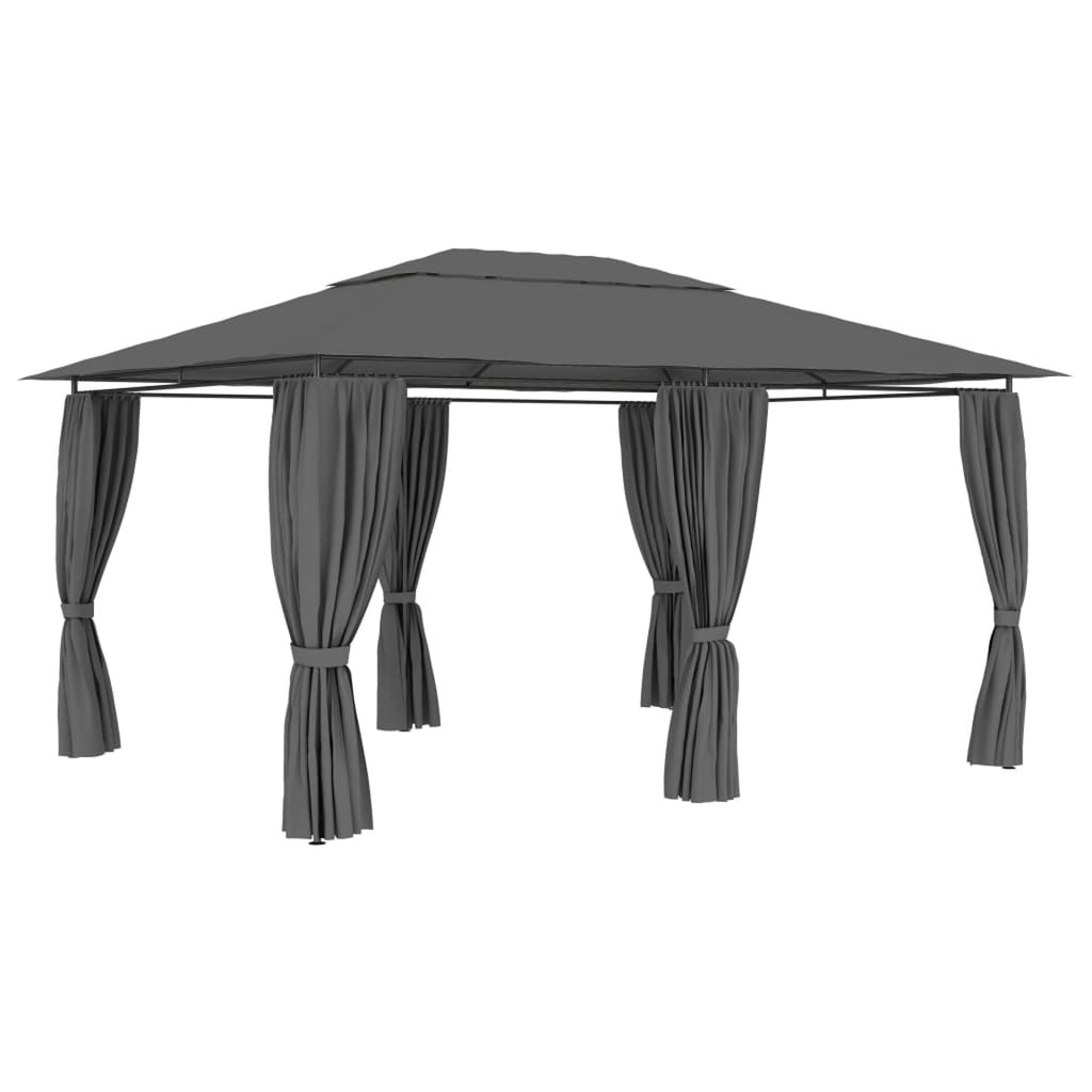 Garden Marquee with Curtains 157.4"x118.1" Anthracite N539563