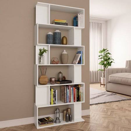 White Chipboard Book Cabinet Room Divider G897