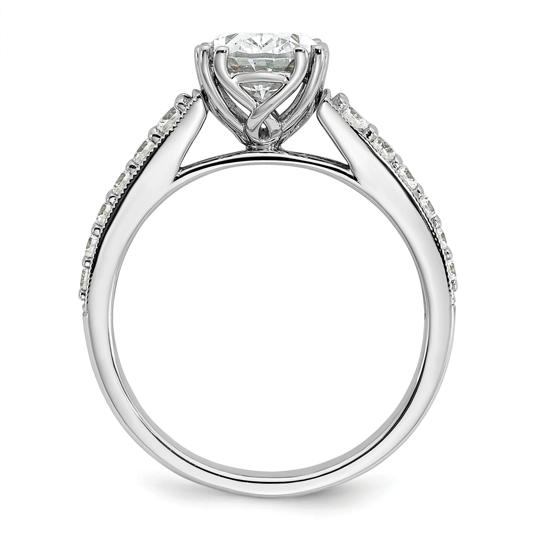 14k White Gold Oval Engagement Ring R5776
