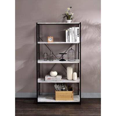 4-Tier Shelf White/Black 5 Shelves F8525